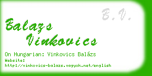balazs vinkovics business card